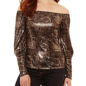Foil off the shoulder top